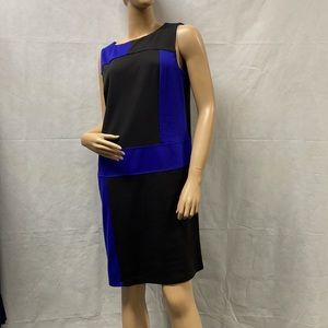 Enfocus Studio Black/Blue Sheath Dress